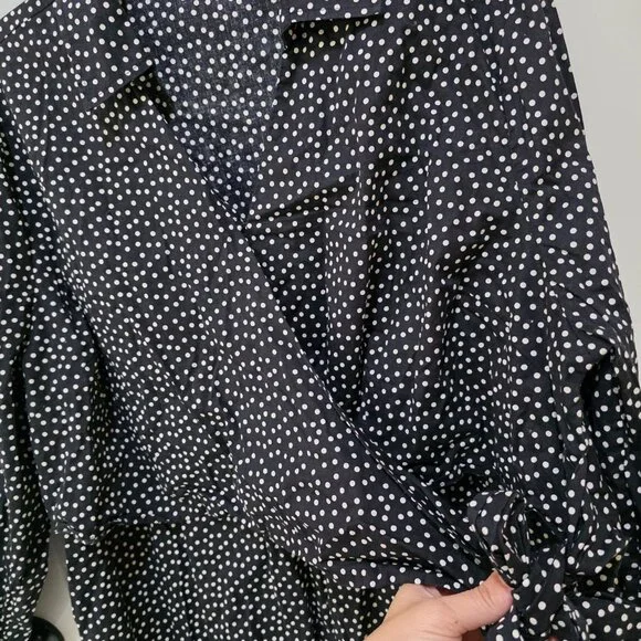 Coldwater Creek Black & White Polka Dot Blouse – Women’s Plus 2X Long Sleeve - Picture 3 of 10